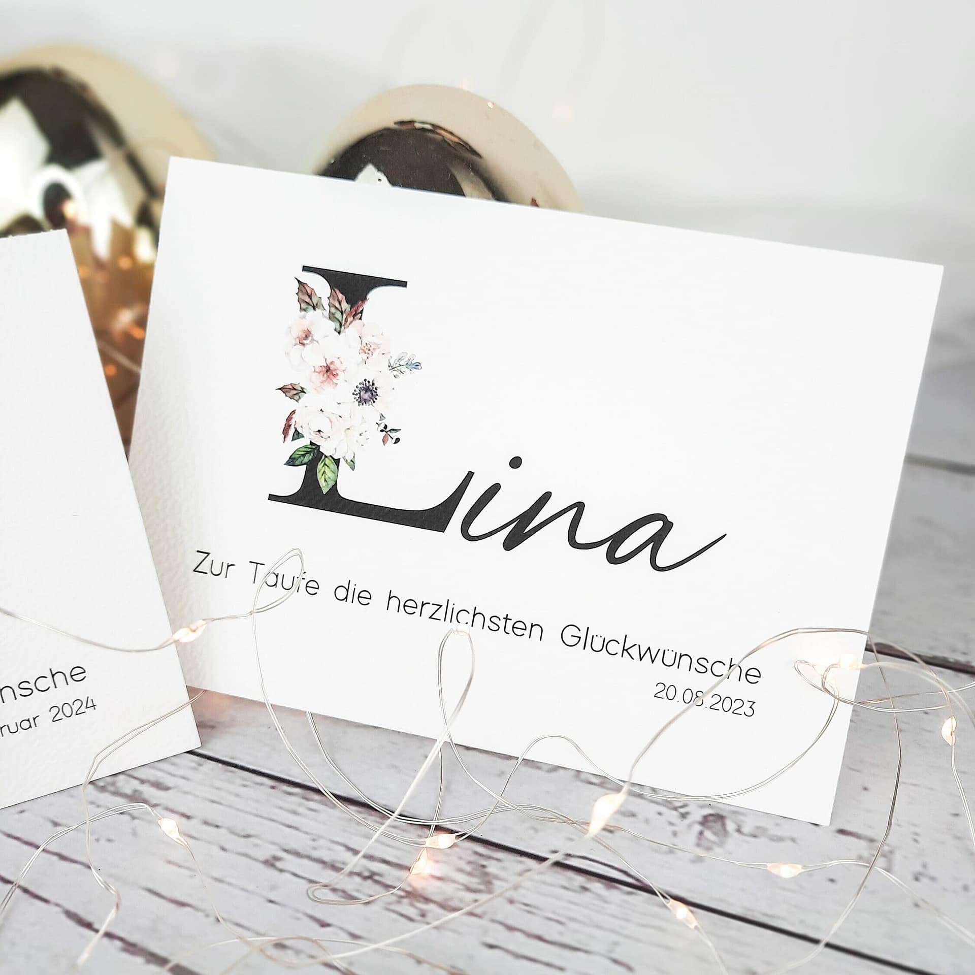 Taufkarte Für Jungen & Mädchen – Niedliches Tierdesign Mit Goldfolie & Edelsteinen, Inkl. Umschlag
